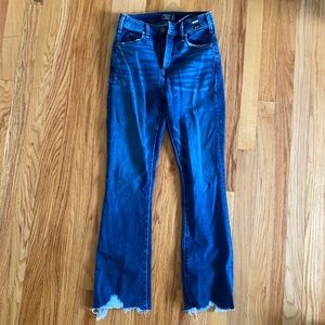 High rise kick flare ankle jeans